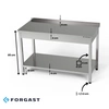 Nerezový pracovní stůl s policí 150x60x85 cm | FORGAST