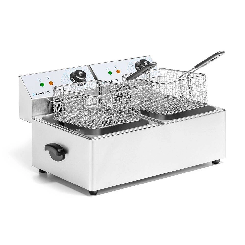 Elektrická fritéza, 2-komorová, 2x6 l, 2x3 kW, 230 V | FORGAST FG09026