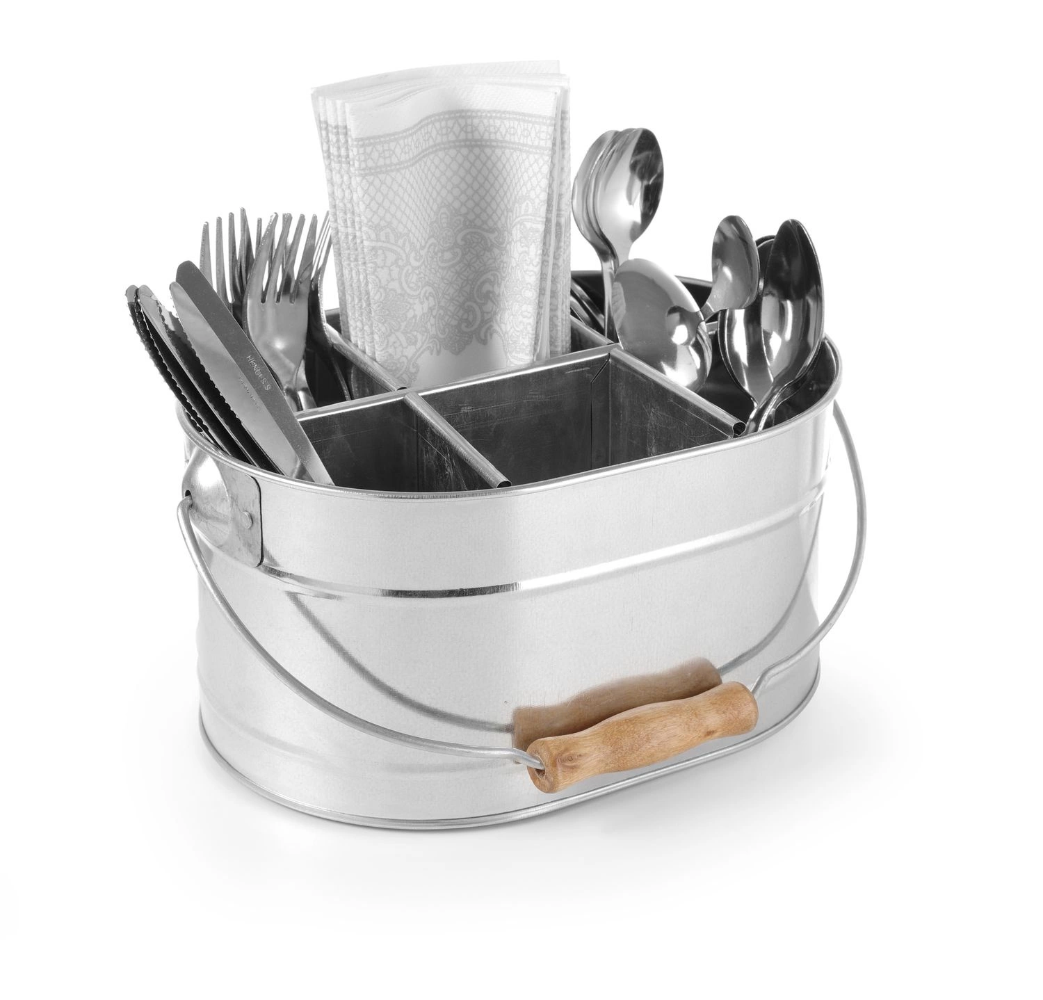 Nádoba na příbory a ubrousky ve tvaru kbelíku | HENDI 425978