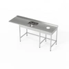 Nerezový stůl s dřezem s 1 mísou, prostorem pro myčku a vývodem na odpad 170x60x85 cm | FORGAST