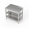 Nerezový pracovní stůl se dvěma policemi 140x60x85 cm | FORGAST