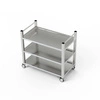 Nerezový vozík se 3 policemi a svislou rukojetí 90x40x85 cm | FORGAST