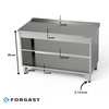 Nerezový pracovní stůl se 2 policemi 120x60x85 cm | FORGAST