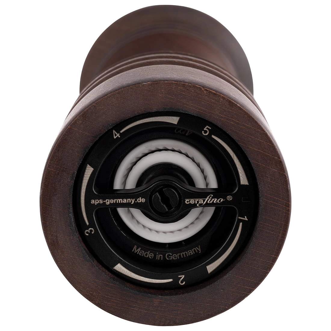 Mlýnek na sůl, nastavitelný, bukové dřevo, tmavě hnědý Ø5,5 x 15,5 cm | APS 40575