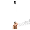 Měděná ohřívací lampa na pokrmy, válcová 0,25 kW, nastavitelná výška 60-180 cm | FORGAST FG03340