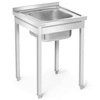 Nerezový stůl s jednoplášťovým dřezem 60x60x85 se šrouby | FORGAST FG15334