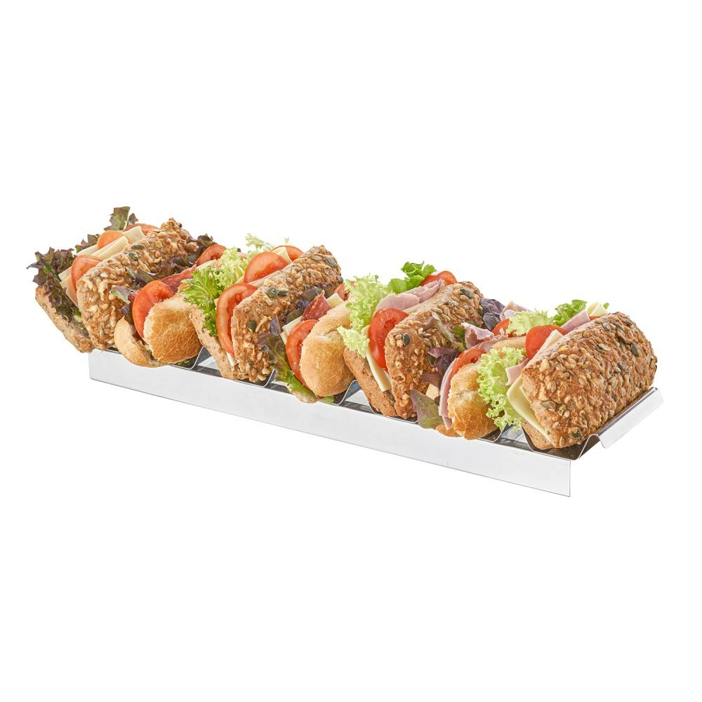 Prezentační stojan na 7 sendvičů nebo hot dogů, 47x10x5,5 cm | APS 11891
