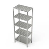 Nerezový perforovaný regál s 5 policemi 100x60x200 cm | FORGAST