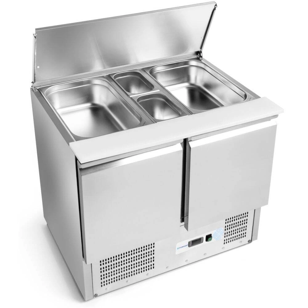 Chladicí stůl 2-dveřový salátový 257 l, s nerezovým víkem | FORGAST FG07422