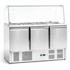 Chladicí stůl 3-dveřový salátový 400 l, se skleněným nástavcem | FORGAST FG07104