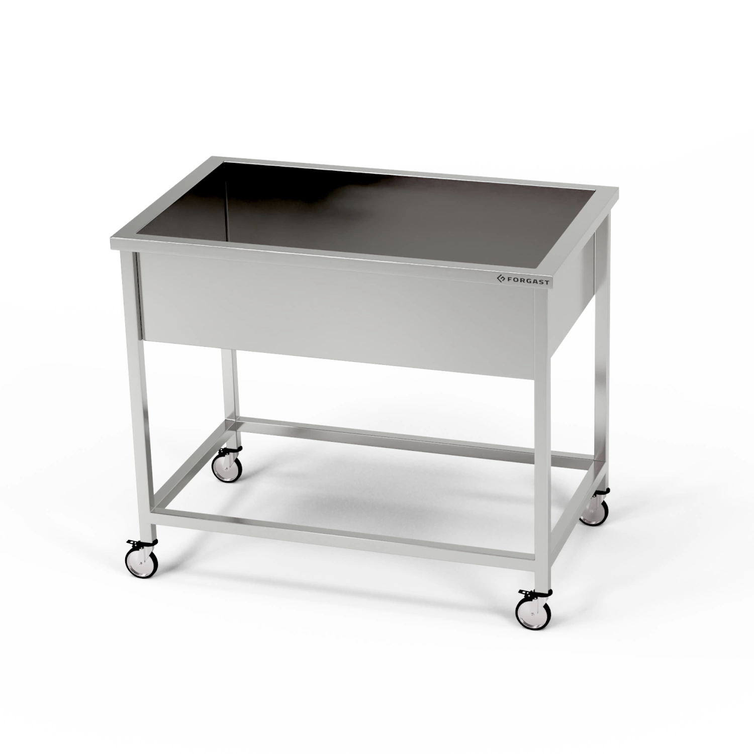 Nerezový mobilní bazén (40 cm hluboký) 80x60x85 cm | FORGAST