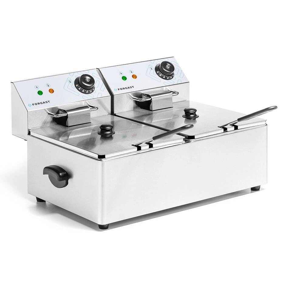 Elektrická fritéza, 2-komorová, 2x6 l, 2x3 kW, 230 V | FORGAST FG09026