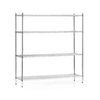 Skladový regál z chromované oceli, 4 police, 152x45,5x180 cm skládací | FORGAST FG15134