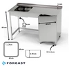Nerezový stůl s jednoplášťovým dřezem a skříňkou 110x60x85 cm | FORGAST