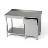 Nerezový pracovní stůl se skříňkou, zásuvkou a policí 130x70x85 cm | FORGAST