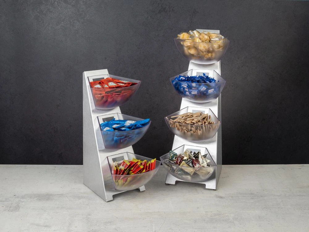 Bufetový stojan, čtyřúrovňový MULTITRACK, ocelový, 33x19.5x53 cm | APS 11446