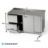 Nerezový pracovní stůl se skříňkou a zásuvkovým blokem 150x70x85 cm | FORGAST