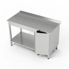 Nerezový pracovní stůl se skříňkou a spodní policí 220x60x85 cm | FORGAST