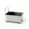Nerezový 1komorový mobilní nízký bazén (40 cm hluboký) 110x70x85 cm | FORGAST