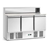 Chladicí stůl na pizzu, 3-dveřový, 400 l, s nástavbou | FORGAST FG07203