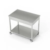 Nerezový pracovní stůl s policí na kolečkách 120x60x85 cm | FORGAST