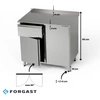 Nerezový pracovní stůl se skříňkou a zásuvkou 80x60x85 cm | FORGAST
