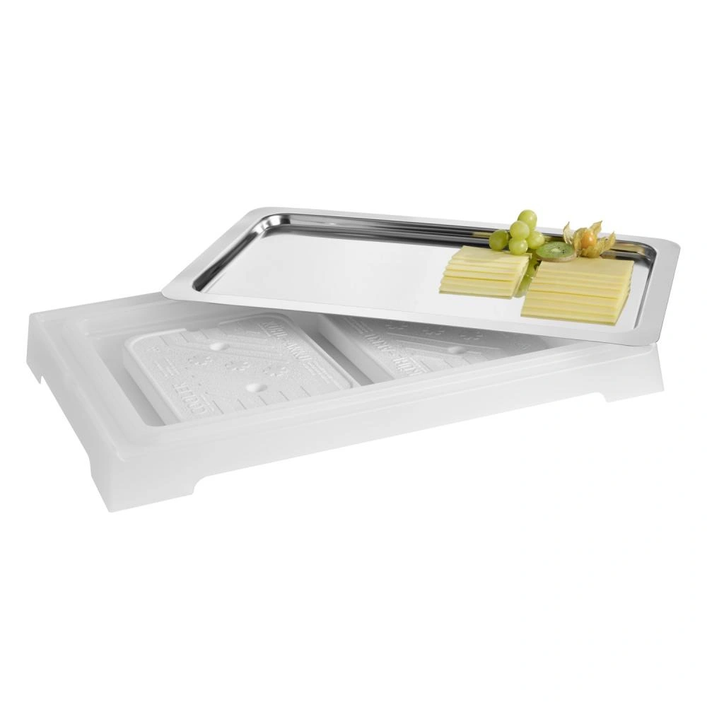 Bufetová vitrína s chladicí vložkou, bez víka TOP FRESH GN 1/1, bílá, 58.5x36.5x6 cm | APS 11503