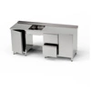 Nerezový stůl s dřezem s 1 mísou, skříňkou a zásuvkovým blokem a skříňkou 260x70x85 cm | FORGAST