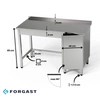Nerezový pracovní stůl se skříňkou 120x60x85 cm | FORGAST