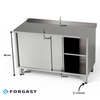 Nerezový pracovní stůl se skříňkou 140x60x85 cm | FORGAST