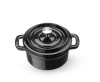Smaltovaný litinový hrnec, 0,27 l, černý, 13x10x(V)4,8 cm | HENDI 626894