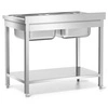 Nerezový stůl s dvoukomorovým dřezem s policí 120x60x85 se šrouby | FORGAST FG15340